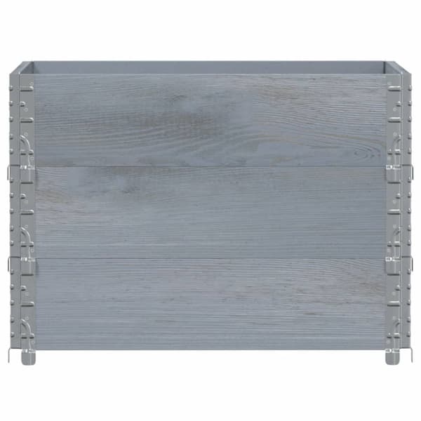 Odlingslåda grå 80x60 cm massivt furuträ