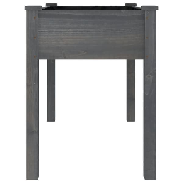 Odlingslåda med foder grå 118x59x76 cm massivt granträ