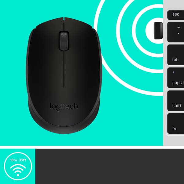 Logitech M171 Black-K datormöss Ambidextrous RF Trådlös Optisk 1000 DPI