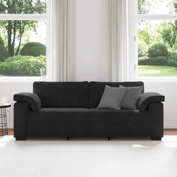 3-sitssoffa svart 220x77x82 cm sammet