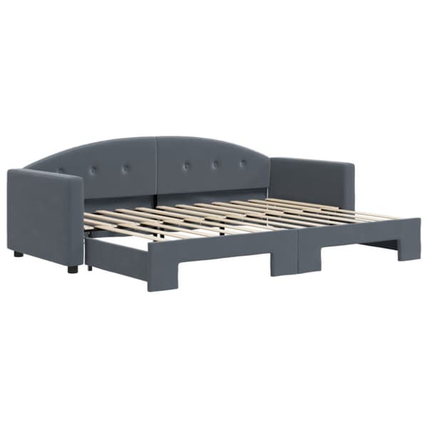 Dagbädd utdragbar mörkgrå 80x200 cm sammet