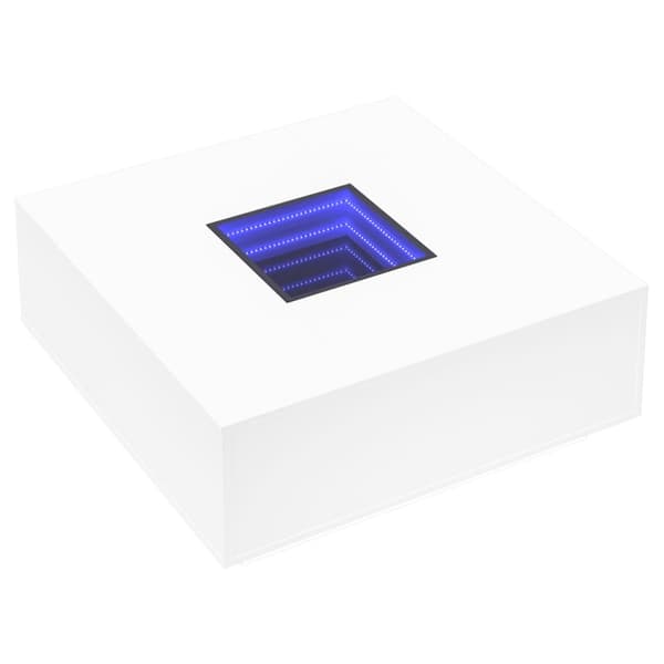 Soffbord med Infinity LEDs vit 100x100x40 cm