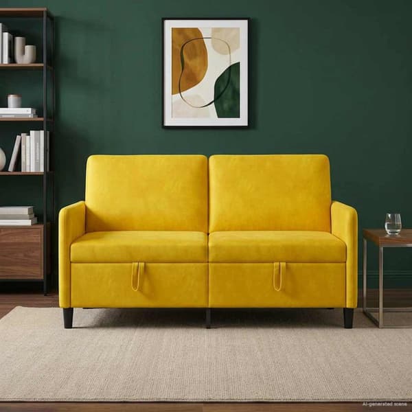 Soffa med förvaring Gul 152 x 78 x 87 cm Polyester