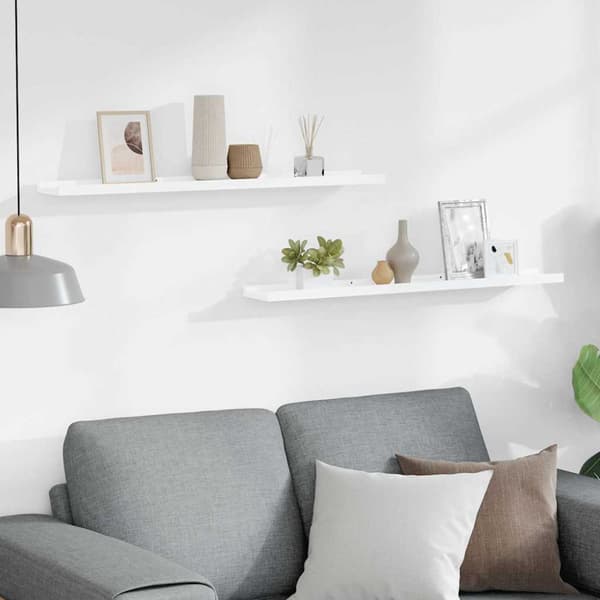 Tavellist 2 st vit 80x9x3 cm MDF