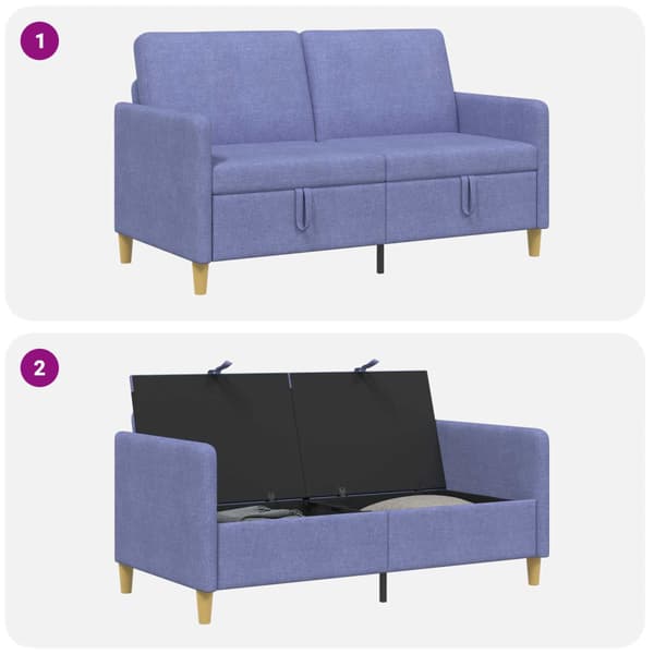 Soffa med förvaring Jeansblå 152 x 78 x 87 cm Polyester