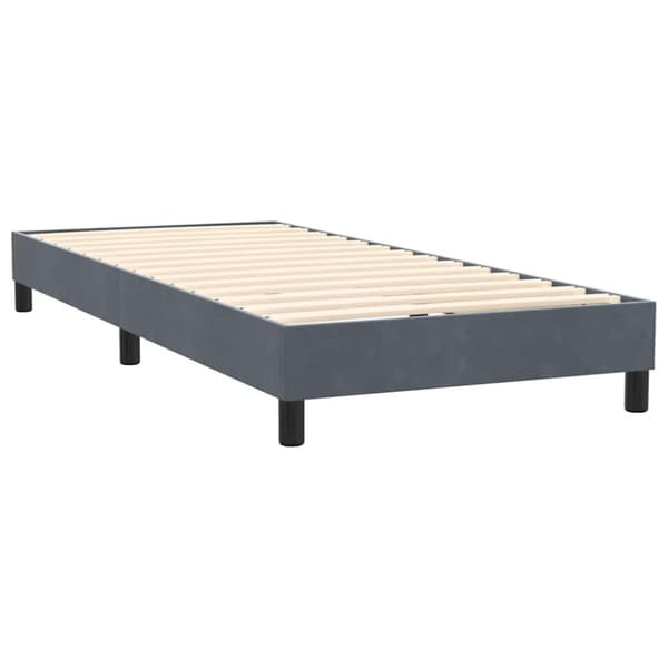 Ramsäng med madrass mörkgrå 80x220 cm sammet