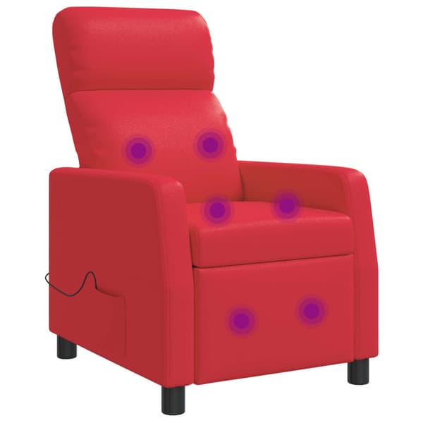 Massagefåtölj Röd Konstläder