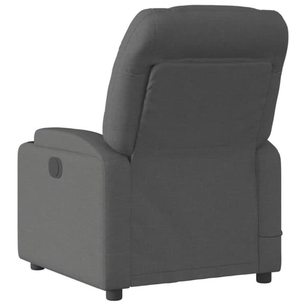 Massagefåtölj mörkgrå tyg