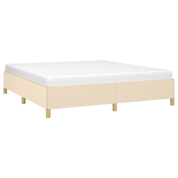 Boxspring-sängram gräddvit 160x200 cm tyg