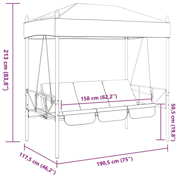 Hammock med tak grön stål