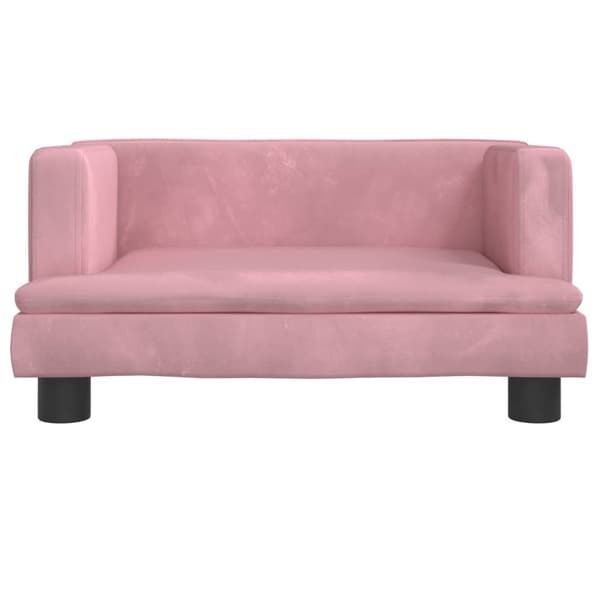 Hundbädd rosa 60x40x30 cm sammet