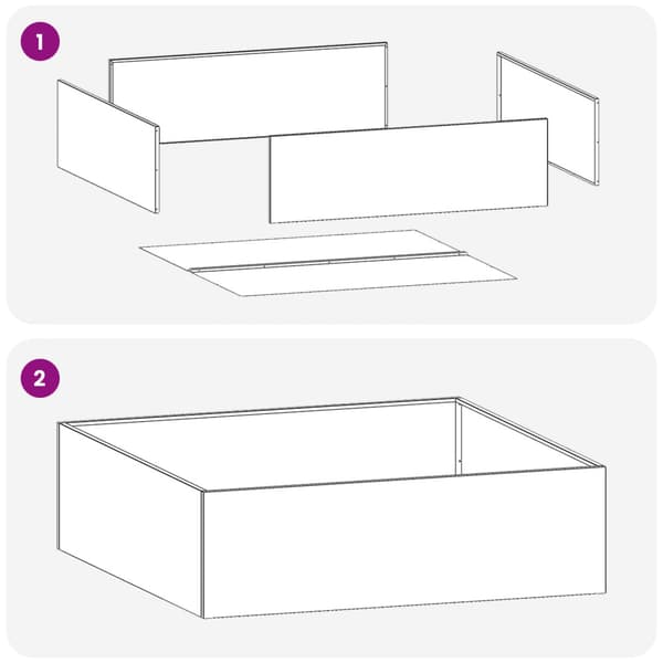 Trädgårdsplanterare 2 st Silver 100 x 100 x 20 cm