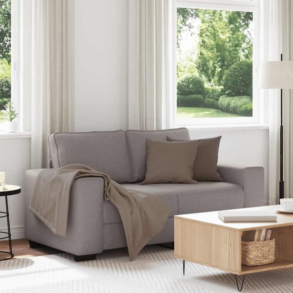 2-sitssoffa taupe 160x77x82 cm tyg