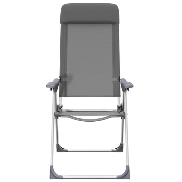 Hopfällbara campingstolar 4 st aluminium grå