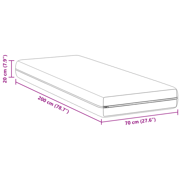 Madrass 70 x 200 cm Vit