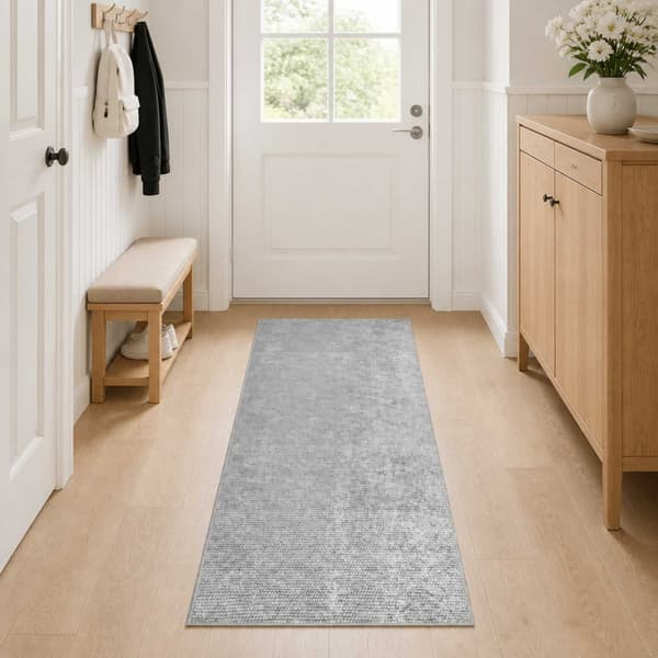 Matta Grå 50 x 100 cm 100% Polyester 3 mm Tvättbar