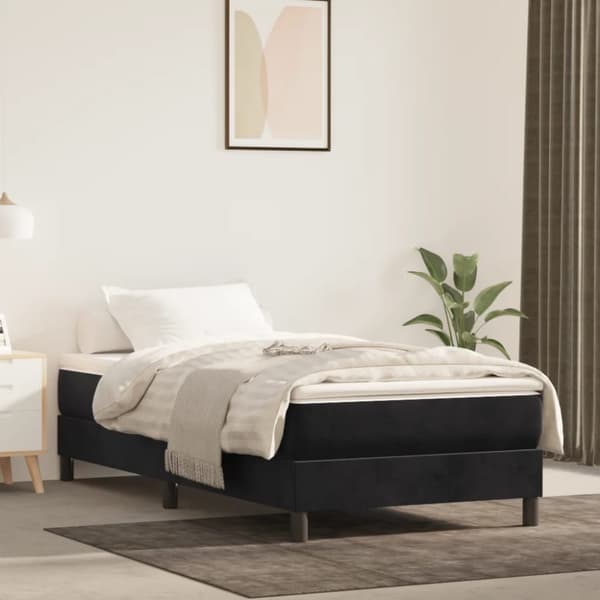 Pocketresårmadrass medium svart 100x210x20 cm sammet