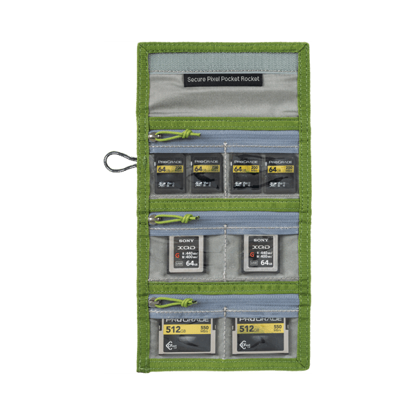 Think Tank Secure Pocket Rocket (Wallet with Strap: holds 9 SD/CFexpress/Micro) Highland Green
