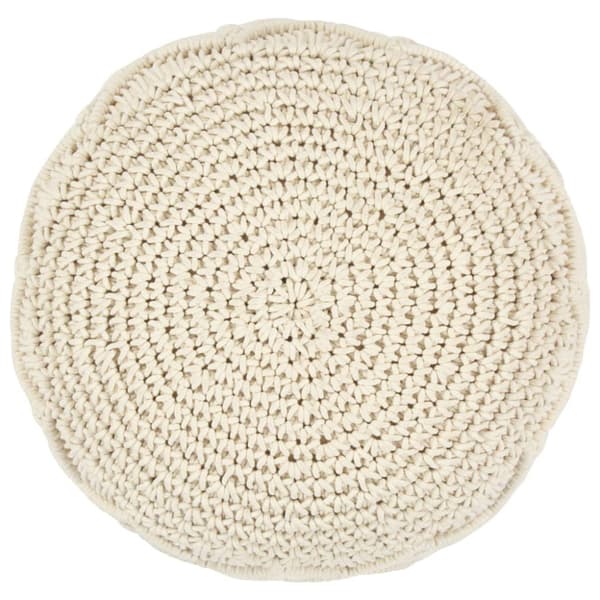 Handgjord sittpuff makramé 45x30 cm bomull