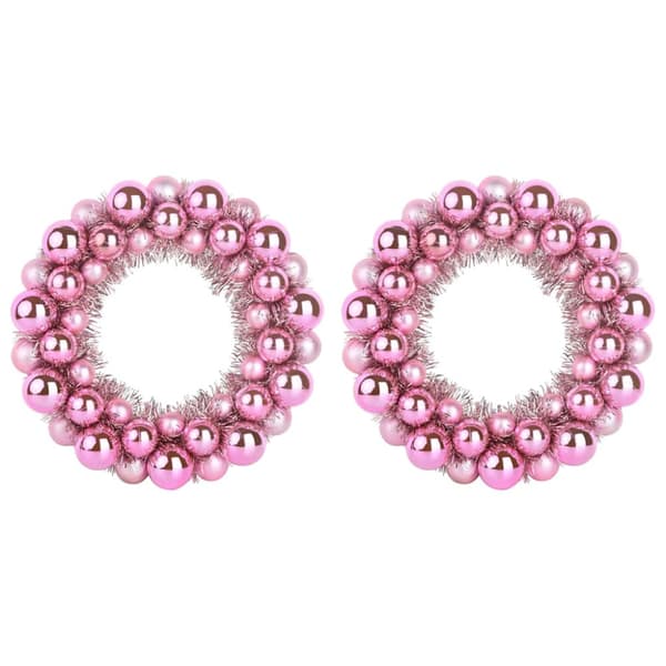 Julkulor kransar 2 pcs Rosa 33 x 33 x 7 cm Polystyren