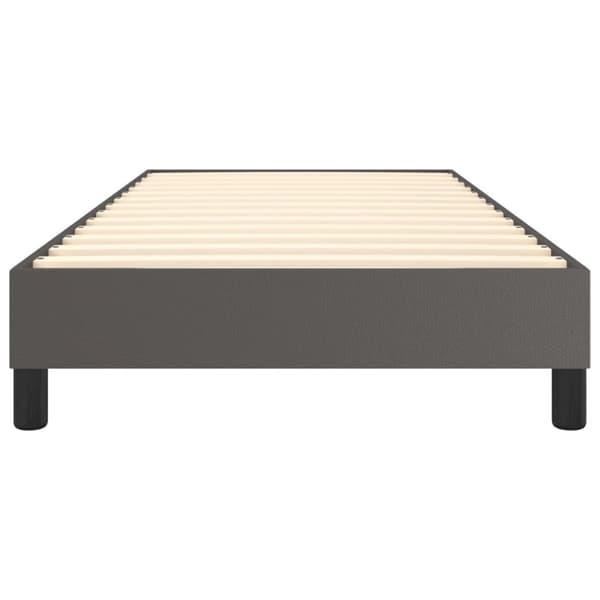 Boxspring-sängram grå 100x200 cm konstläder