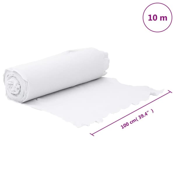 Ogräsduk 1x10 m polyesterfiber vit
