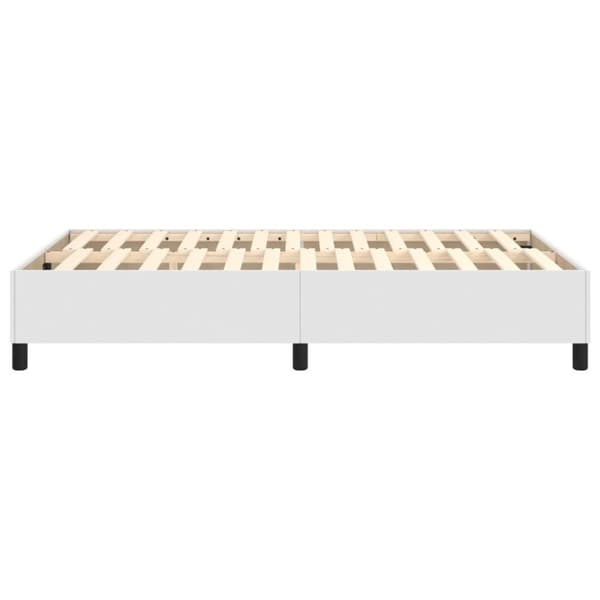 Boxspring-sängram vit 120x200 cm konstläder