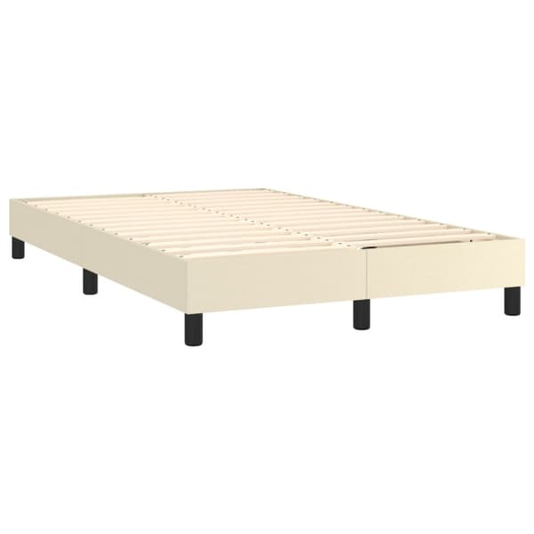 Boxspring-sängram gräddvit 120x200 cm konstläder