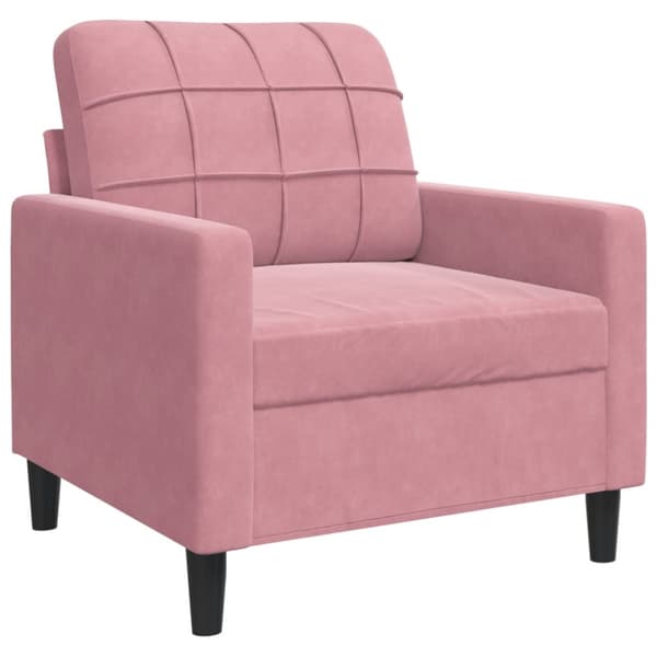 Soffgrupp med dynor 3 delar rosa sammet