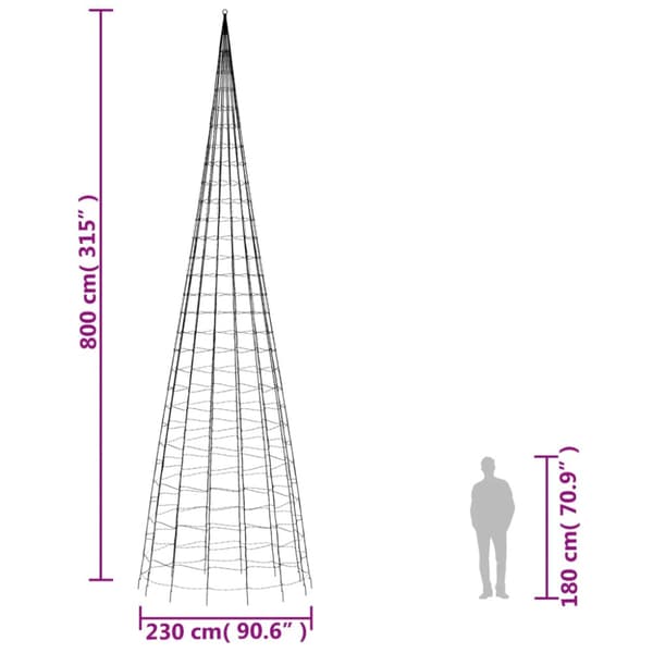 LED julgran 3000 LEDs blå 800 cm