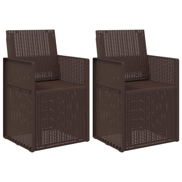 Trädgårdsmatstolar 2 pcs Brun PP