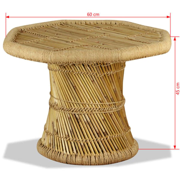 Soffbord bambu oktogon 60x60x45 cm