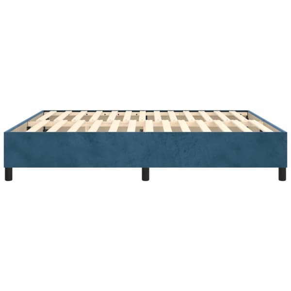 Boxspring-sängram mörkblå 160x200 cm sammet