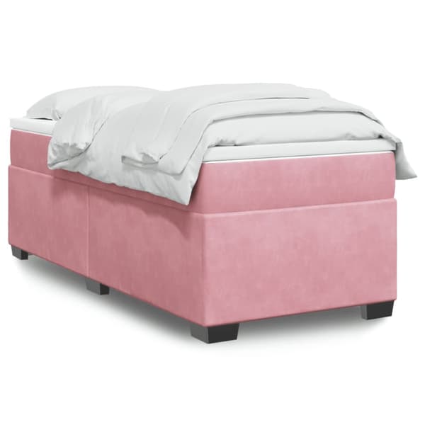 Ramsäng med madrass rosa 100x200 cm sammet