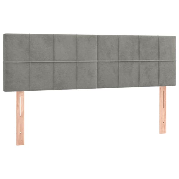 Ramsäng med madrass ljusgrå 140x200 cm sammet