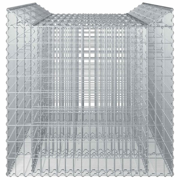 Gabion upphöjd säng 2 pcs Silver