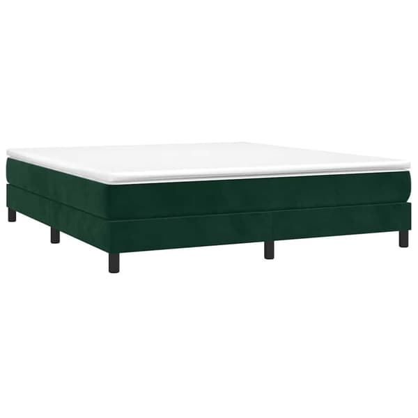 Boxspring-sängram mörkgrön 180x200 cm sammet