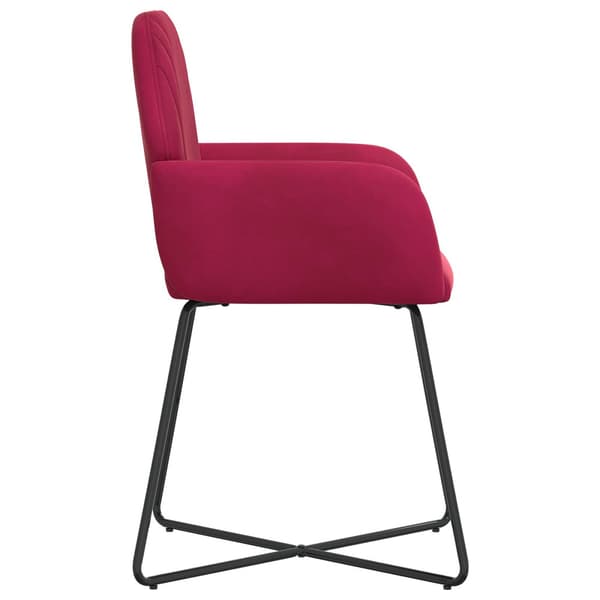 Matstolar 2 pcs Sammet Vinröd 55 x 50 x 84 cm
