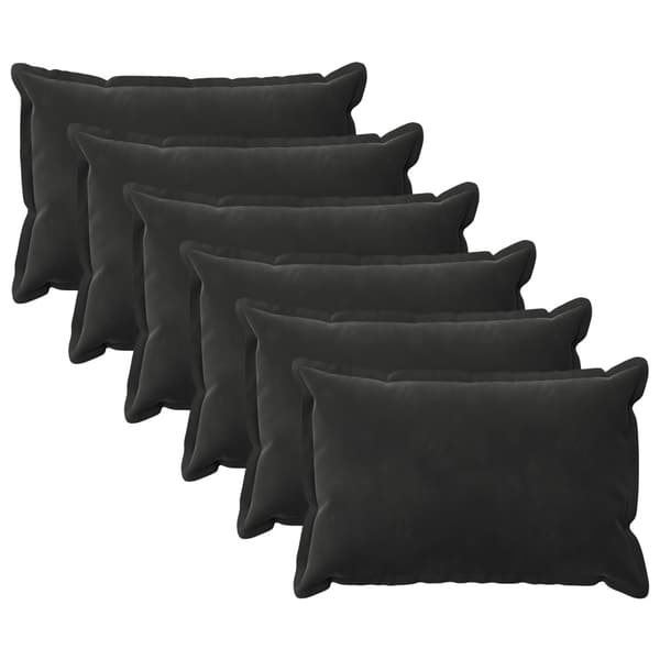 Kuddöverdrag 6 st HOUTEN Svart 50 x 75 cm Sammet