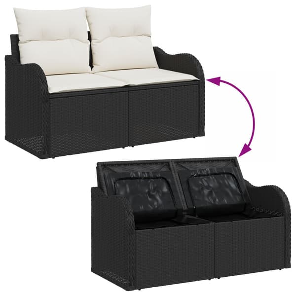 Trädgårdsoffset 4 st Poly rattan