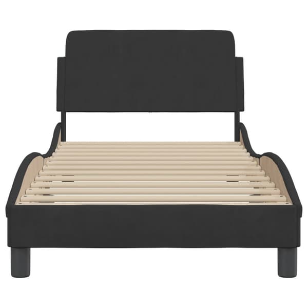 Bed Frame with Headboard "Dover" Black 90x200 cm Velvet