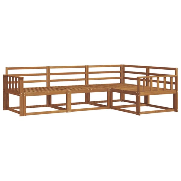 Utomhussoffset 4 pcs Naturfärg Massivt Akaciaträ