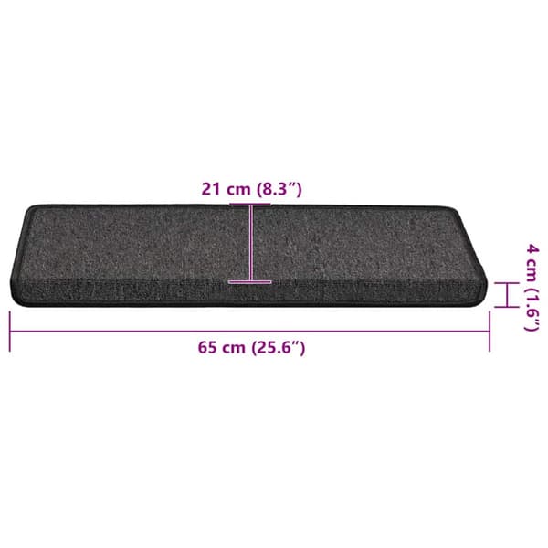 Trappmattor 30 st 65x21x4 cm antracit rektangulär kant
