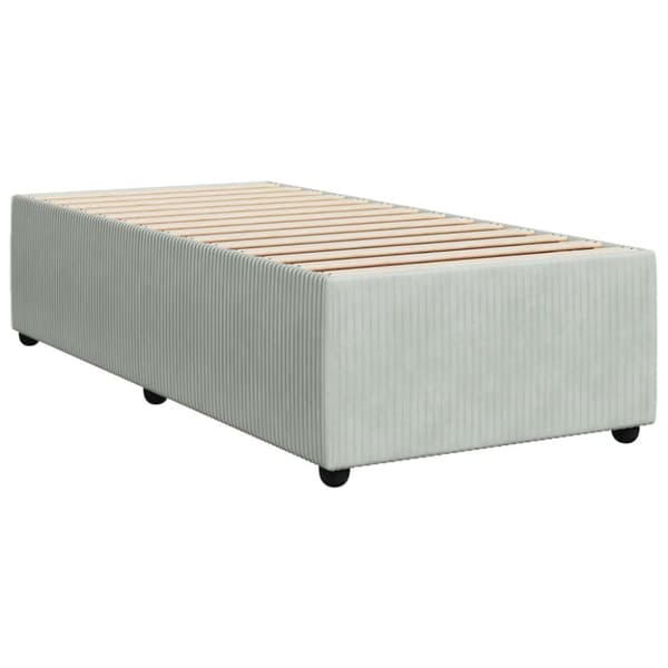 Ramsäng med madrass ljusgrå 100x200 cm sammet