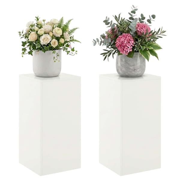Växtställ 2 pcs Vit 30 x 30 x 60 cm Stål
