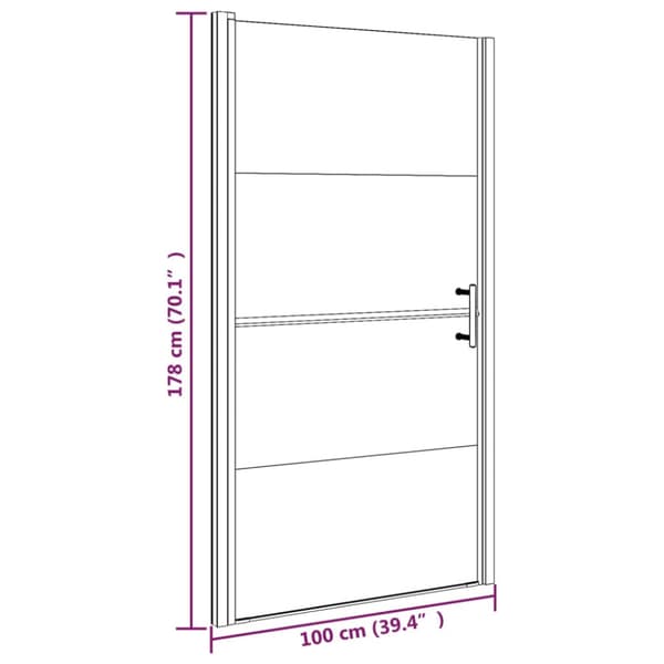 Duschdörr 100x178 cm halvfrostat härdat glas svart