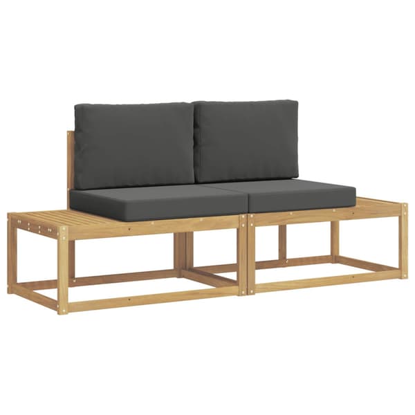 Utomhussoffset med kudde 2 pcs Vit och antracit Polyester