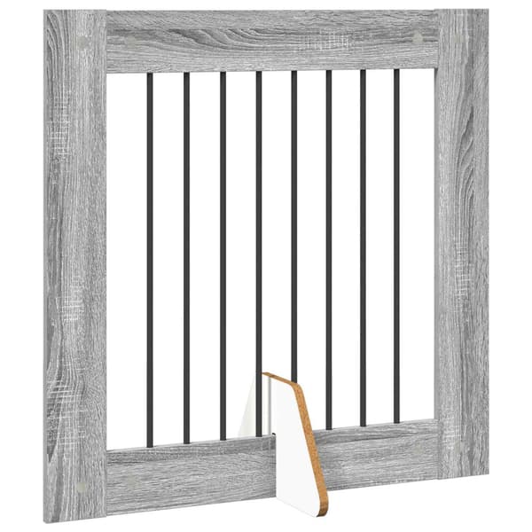 Hundgrind med ställningar 2 pcs Grå sonoma-ek 80 x 80 cm