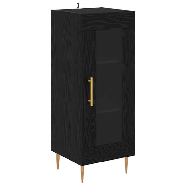 Skåp 2 pcs Svart Ek Glas