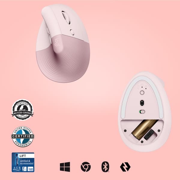 Logitech Lift datormöss högerhand Trådlös RF + Bluetooth Optisk 4000 DPI
